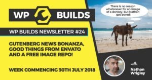 WP Builds Newsletter #24 - Gutenberg news bonanza, good things from Envato and a free image repo!