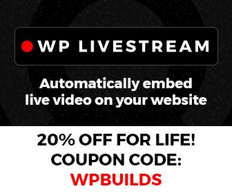 20% off WP Livestream on the WP Builds Deals Page